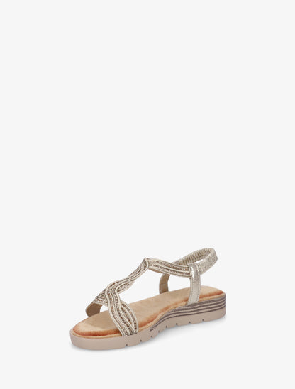 Sandales à bride à strass - Or - 3