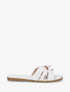 Claquettes en simili à empiècement métal - Blanc - 1
