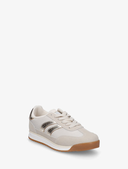 Sneakers à empiècement effet nubuck - Taupe - 2