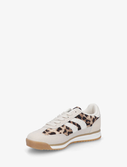 Sneakers à empiècement effet nubuck - Beige - 3