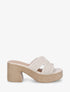 Mules à talon haut effet tissé - Beige - 1