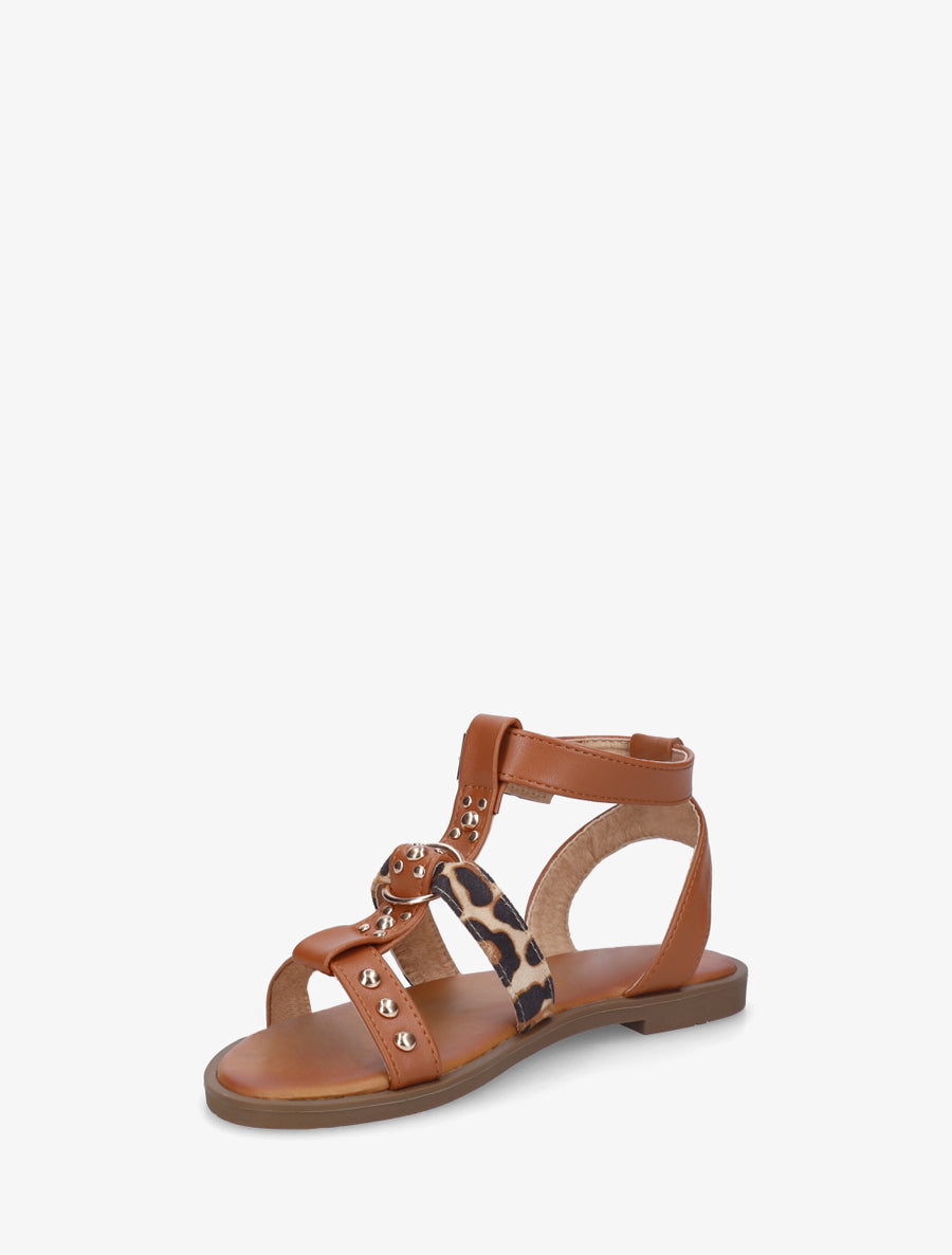 Nu-pieds à lannière léopard - Camel - 3
