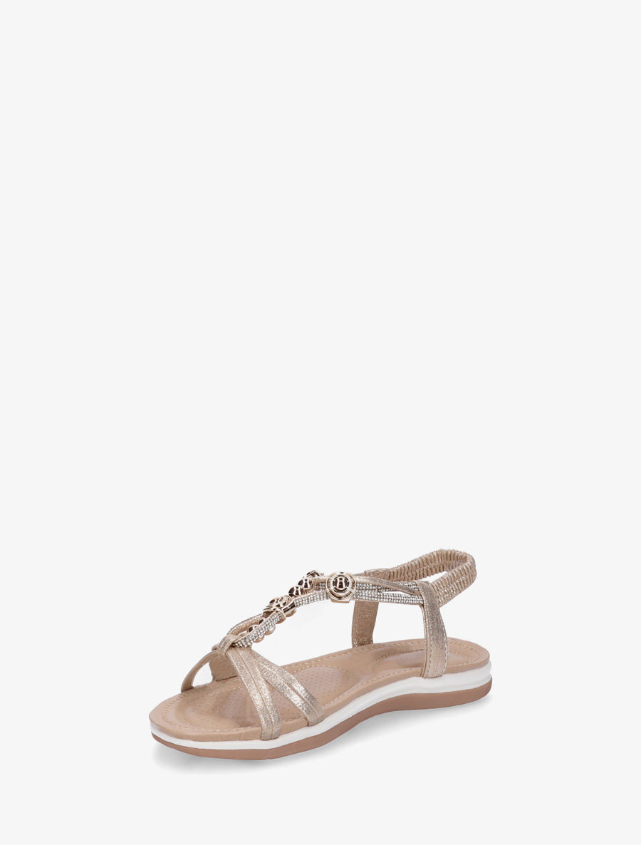 Sandales plates à strass - Or - 3