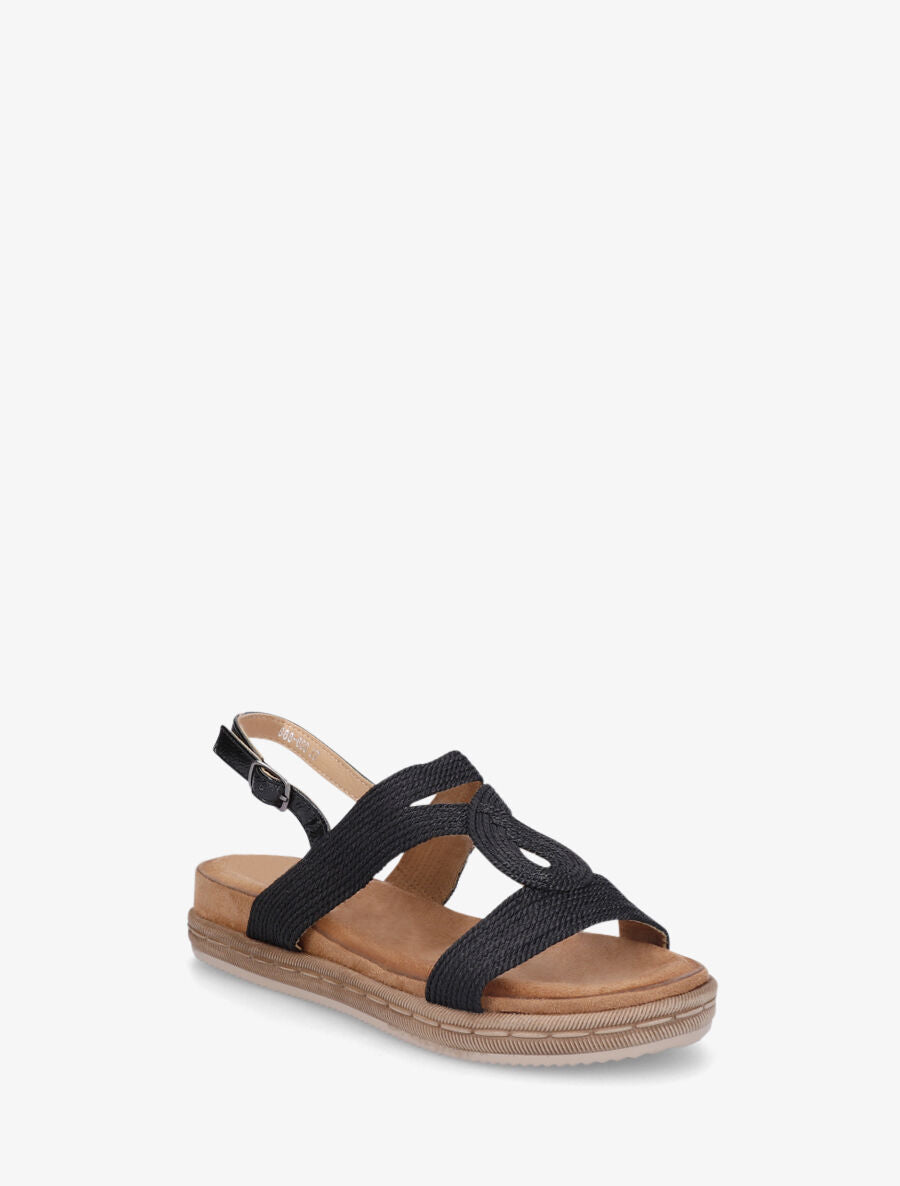 Nu-pieds style corde - Noir - 2