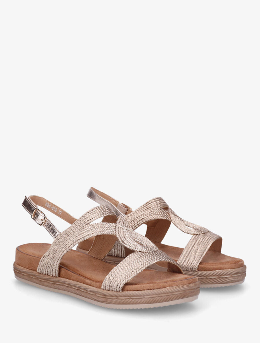 Nu-pieds style corde - Rose gold - 4