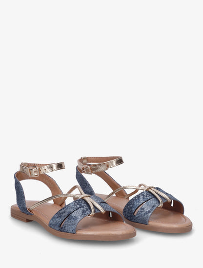 Nu-pieds en python irisé - Bleu - 4