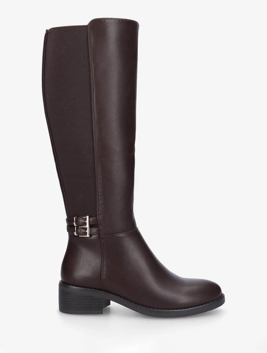 Bottes élastiquées à double boucles - Marron - 1