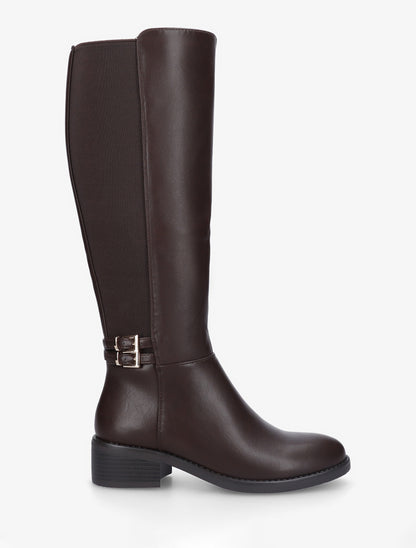 Bottes élastiquées à double boucles - Marron - 1