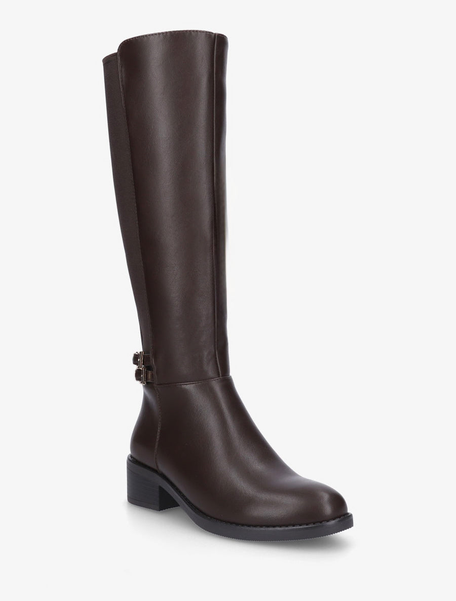 Bottes élastiquées à double boucles - Marron - 2