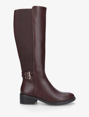 Bottes élastiquées à double boucles - Lie de vin - 1