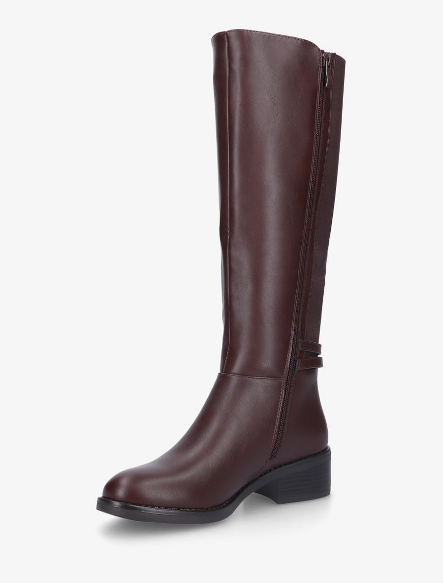 Bottes élastiquées à double boucles - Lie de vin - 3