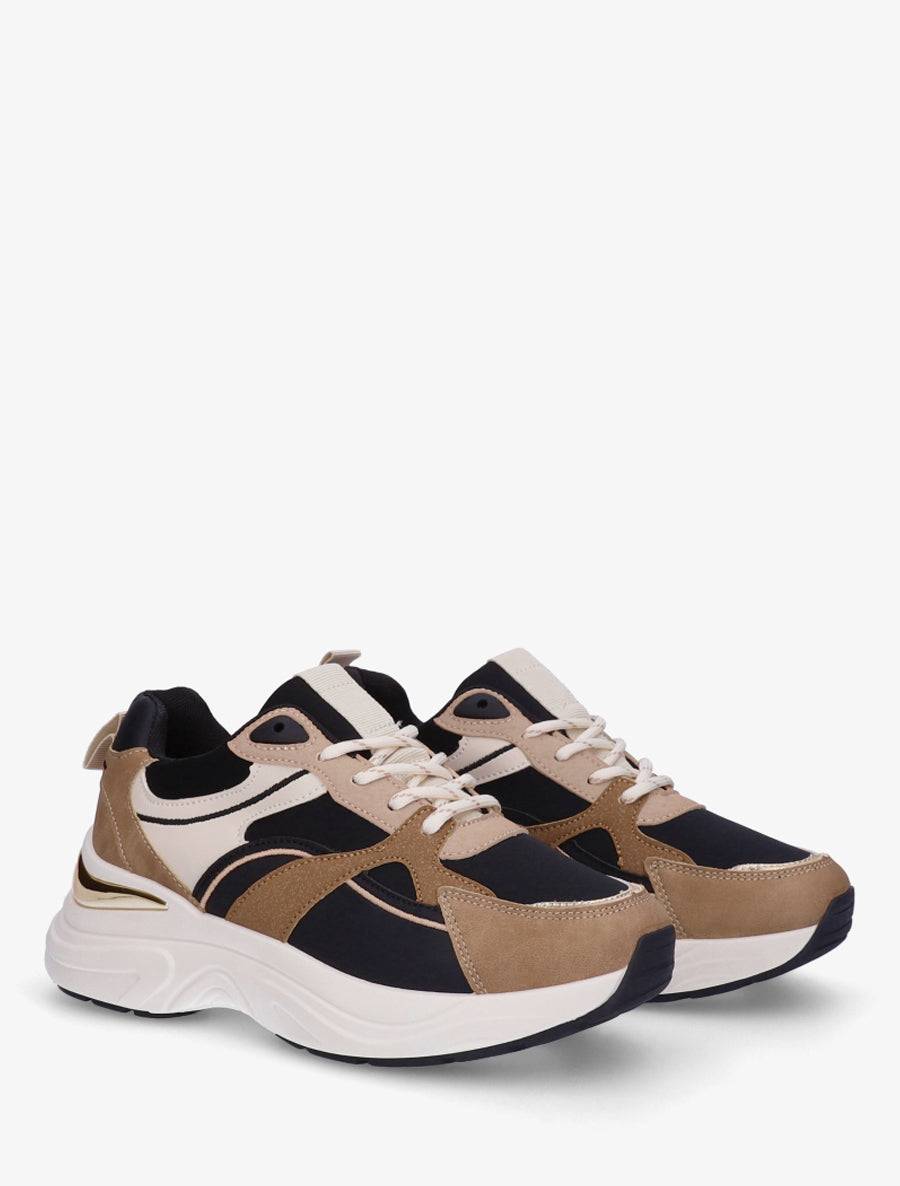 Baskets à empiècement métallique au talon - Noir - 4