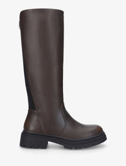 Bottes élastiquées en simili - Marron - 1