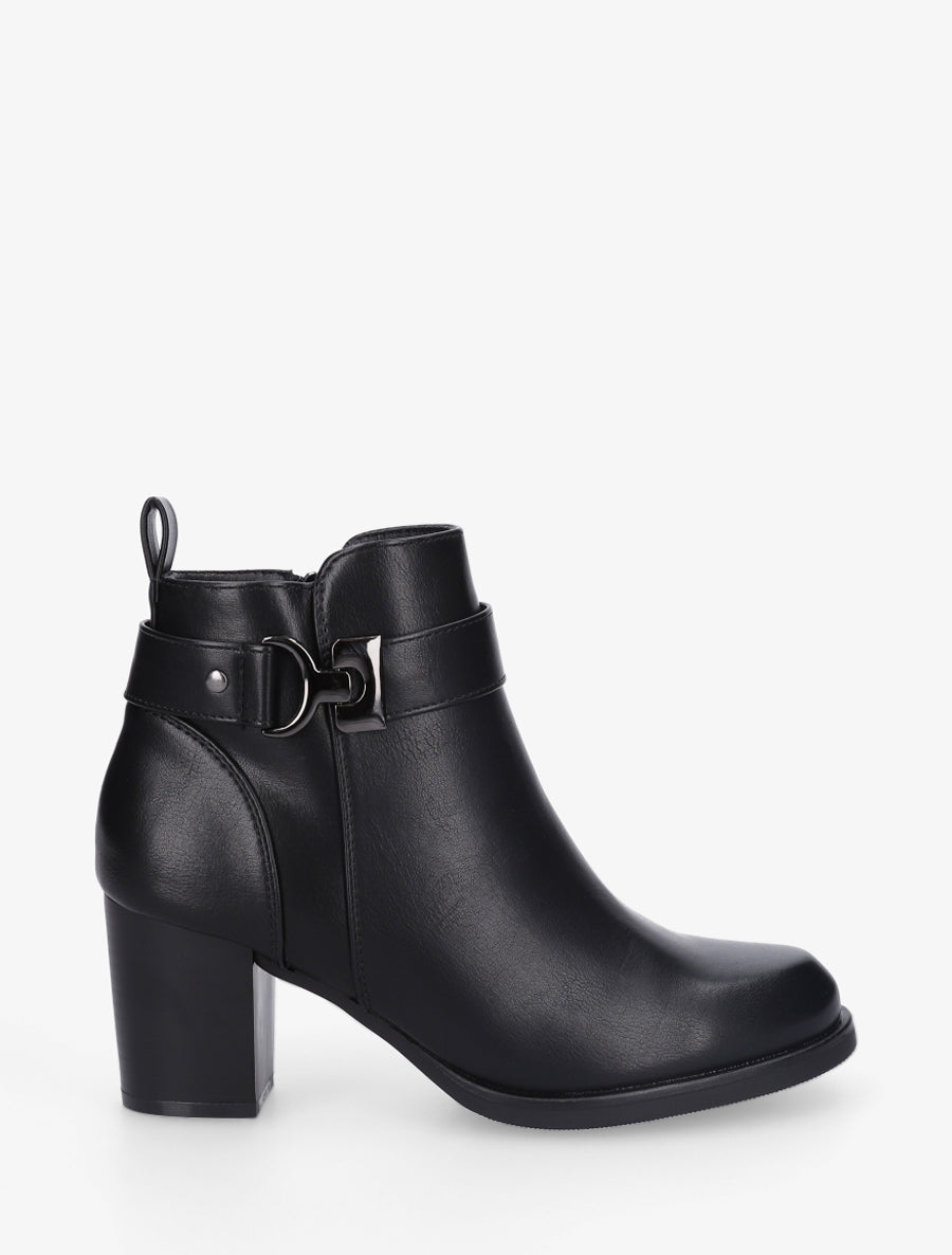 Bottines basiques en simili - Noir - 1
