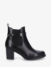 Bottines en simili à cheville élastiquée - Noir - 1