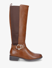 Bottes style cavalière à boucle fantaisie - Camel - 1