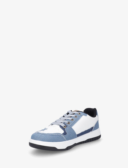 Sneakers à motifs étoiles et jean - Bleu - 3