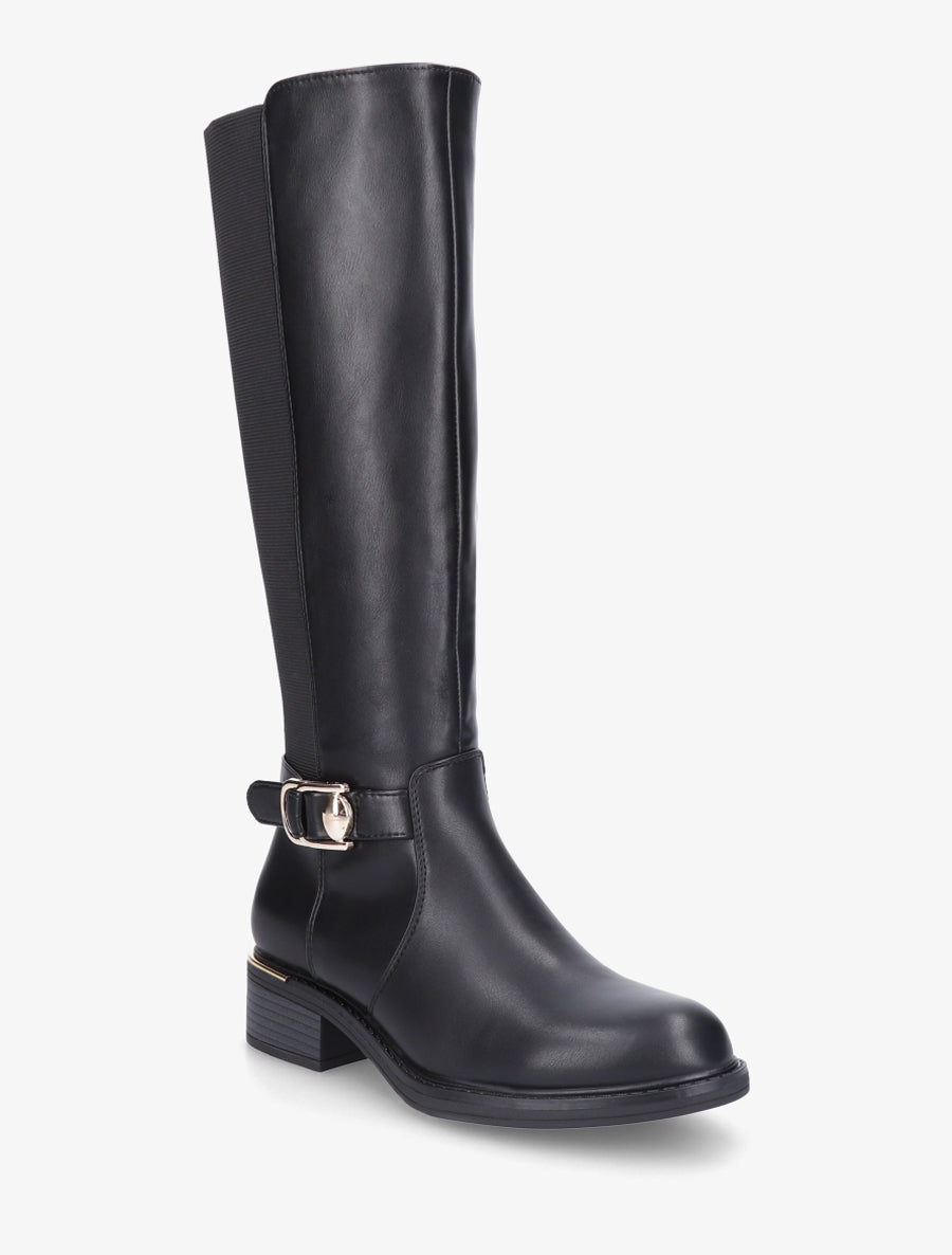 Bottes élastiquées style cavalière - Noir - 2