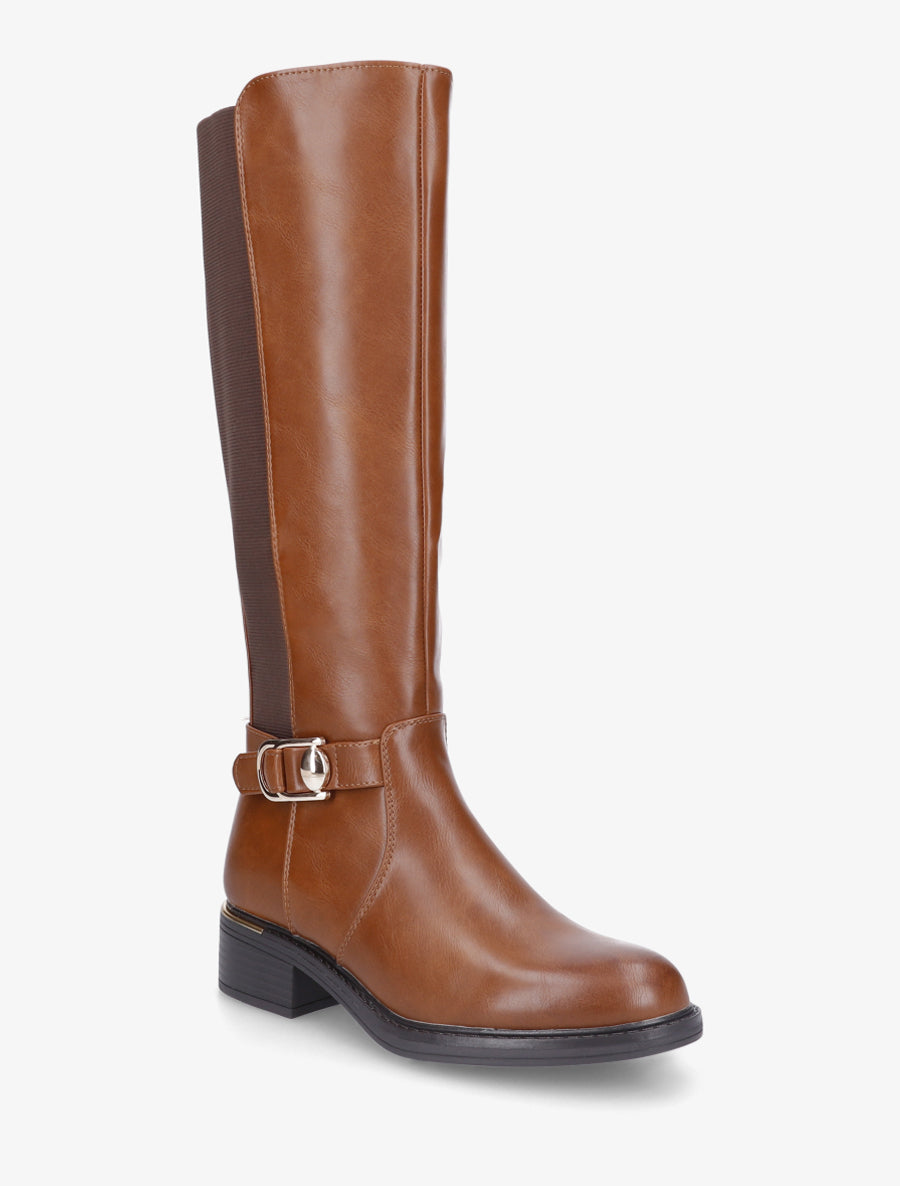 Bottes élastiquées style cavalière - Camel - 2