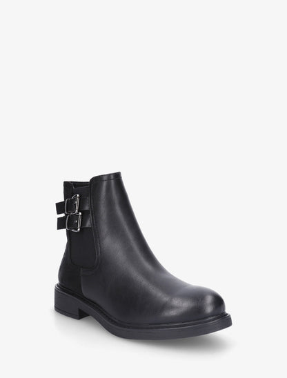 Bottines bimatière à boucles - Noir - 2