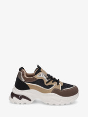 Baskets bimatière à semelle épaisse - Noir - 1