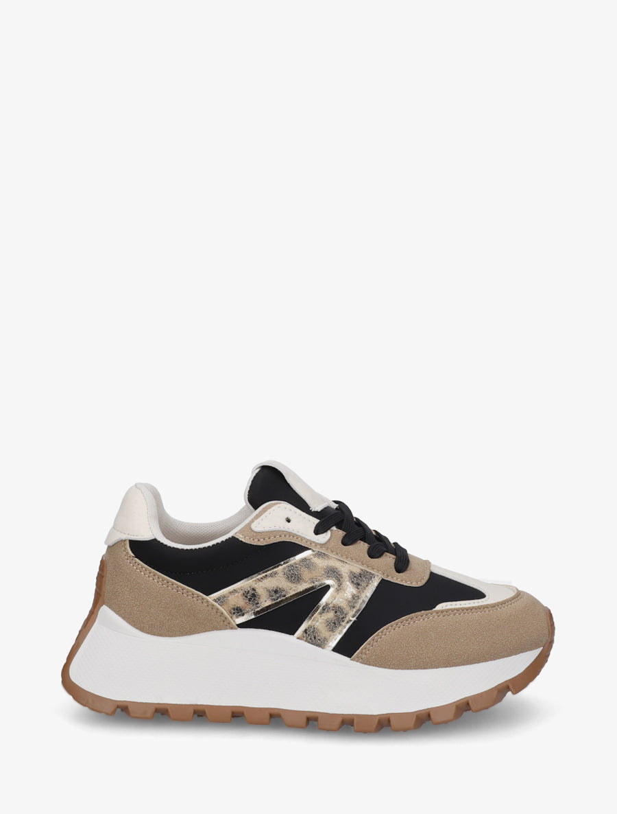 Baskets bimatière à plateforme - Noir - 1