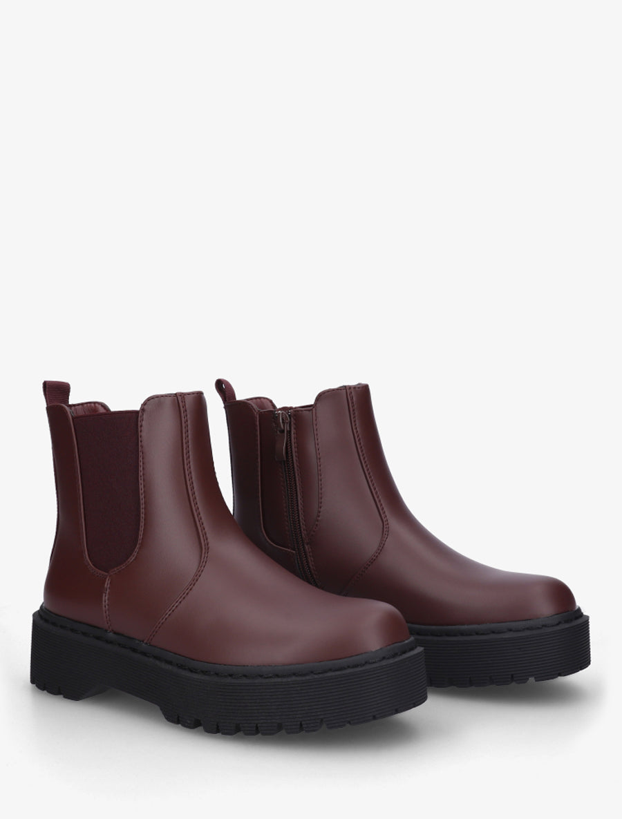 Bottines style chelsea - Bordeaux - 4