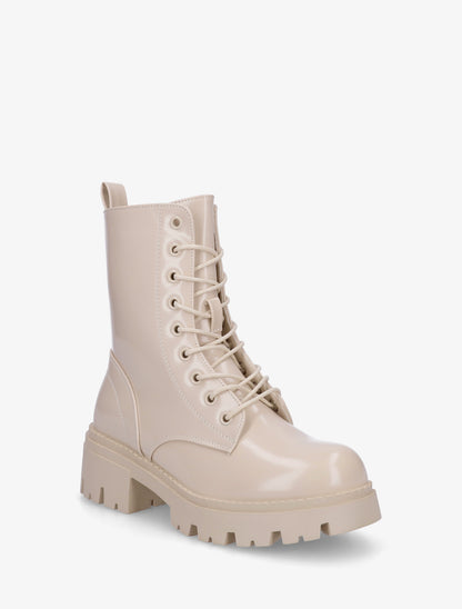 Bottines vernies à lacets - Beige - 2
