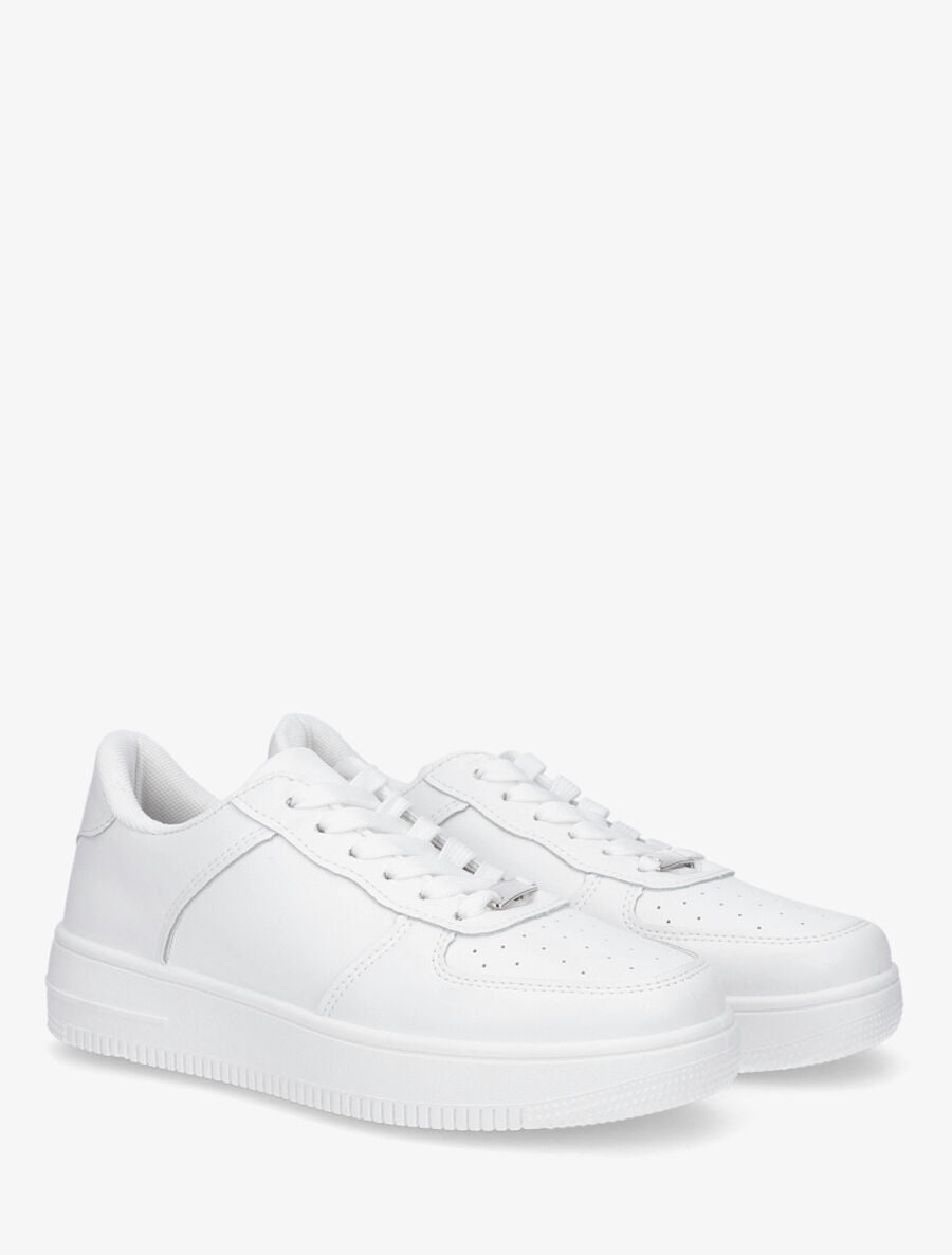 Sneakers classiques à empiècement métallique - Blanc - 4