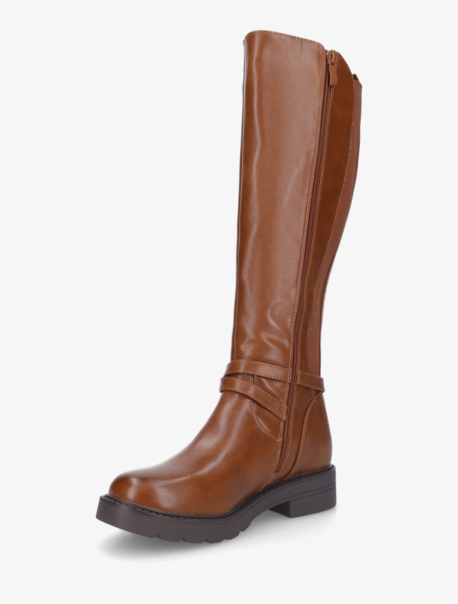 Bottes cavalière élastiquées à sangle - Camel - 3