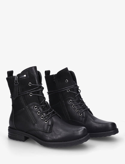 Bottines bi-matière à contrefort imprimé croco - Noir - 4