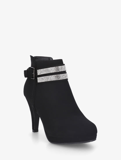 Low boots à intérieur imprimé léopard - Noir - 2