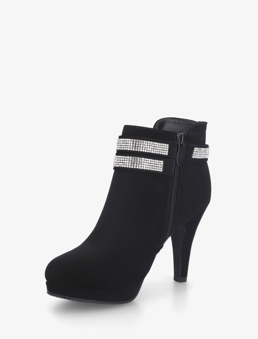 Low boots à intérieur imprimé léopard - Noir - 3