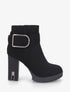 Bottines à talon et boucle à strass - Noir - 1