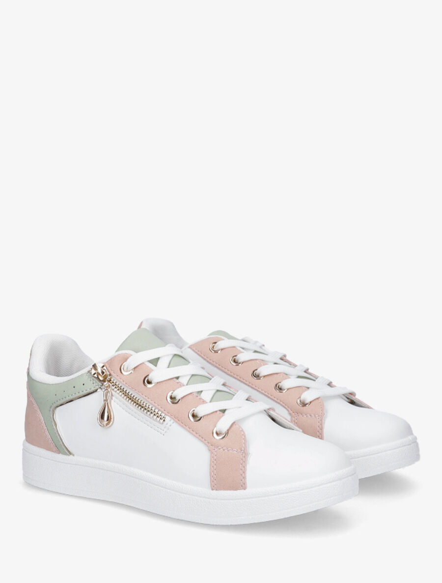 Sneakers à zip décoratif - Rose - 4