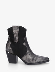 Bottines irisées style santiag - Noir - 1