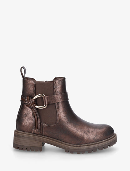 Bottines à cheville élastiquée et boucle - Bronze - 1