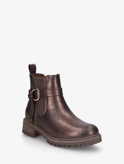 Bottines à cheville élastiquée et boucle - Bronze - 2