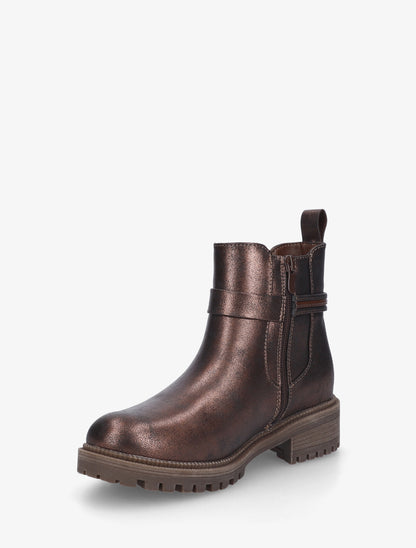 Bottines à cheville élastiquée et boucle - Bronze - 3