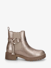 Bottines à cheville élastiquée et boucle - Taupe - 1