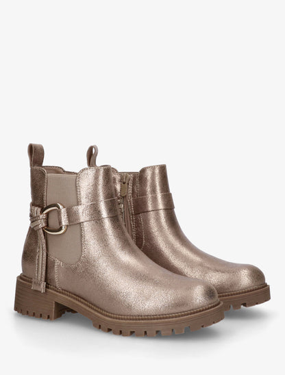 Bottines à cheville élastiquée et boucle - Taupe - 4