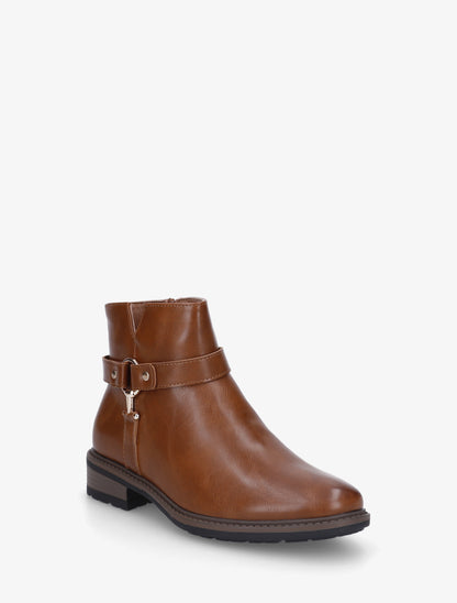 Bottines en simili à boucle décorative - Camel - 2