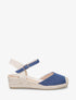 Sandales compensées en denim - Bleu denim - 1