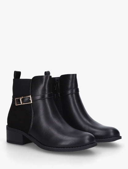 Bottines bi-matière élastiquées - Noir - 4