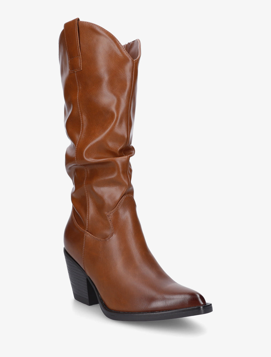 Bottes pointus style santiags - Camel - 2