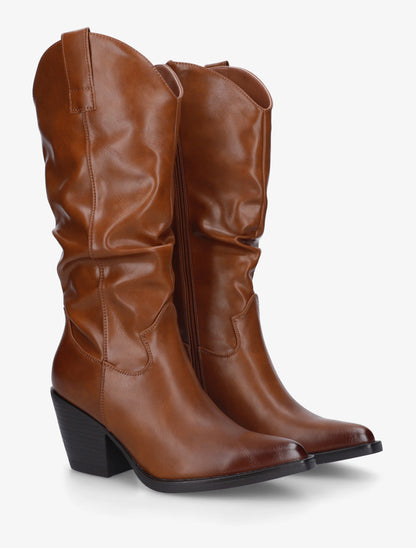 Bottes pointus style santiags - Camel - 4