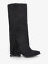 Bottes à franges et revers en suédine - Noir - 1