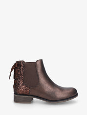 Bottines irisées à ruban style lacet - Marron - 1