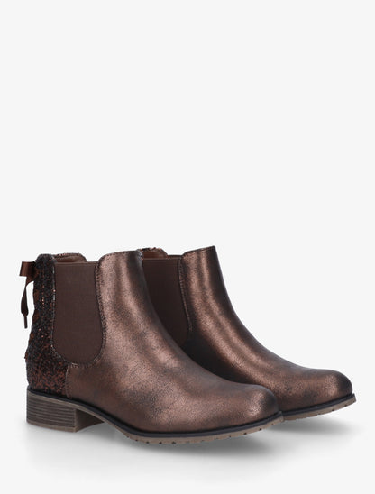 Bottines irisées à ruban style lacet - Marron - 4