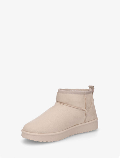 Boots basses fourrées en suédine - Beige - 3